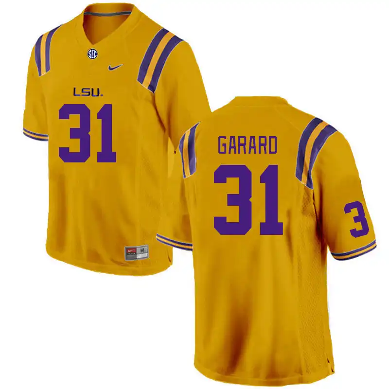 Men's LSU Tigers Everett Garard #31 Gold NCAA Football Jersey